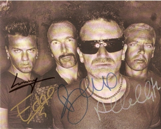 U2 BONO HAND SIGNED 8 x 10 COA FULL BAND Autograph x4 PHOTO RARE